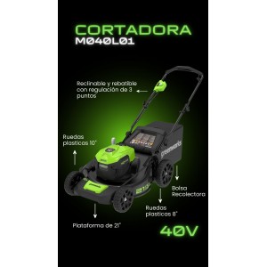 CORTACERCOS GREENWORKS BATERIA 21" 40V