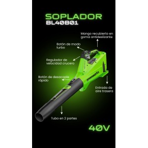 SOPLADOR GREENWORKS BATERIA 40V