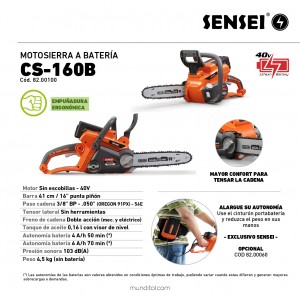 Motosierra a Batería SENSEI CS-160B