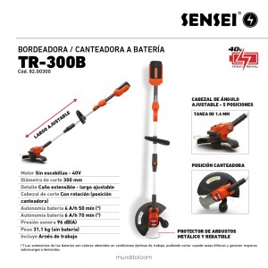 Bordeadora a Batería SENSEI TR-300B