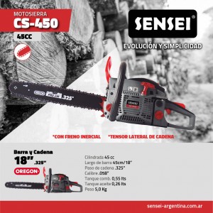 Motosierra SENSEI KASEI CS-450