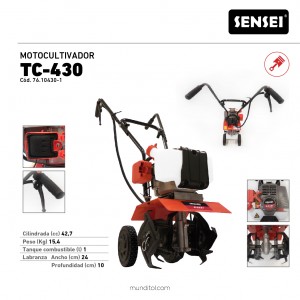 Motocultivador SENSEI KASEI TC-430