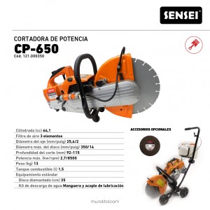 Cortadora de Potencia SENSEI KASEI CP-650