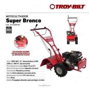 Motocultivador TROY BILT Super Bronco